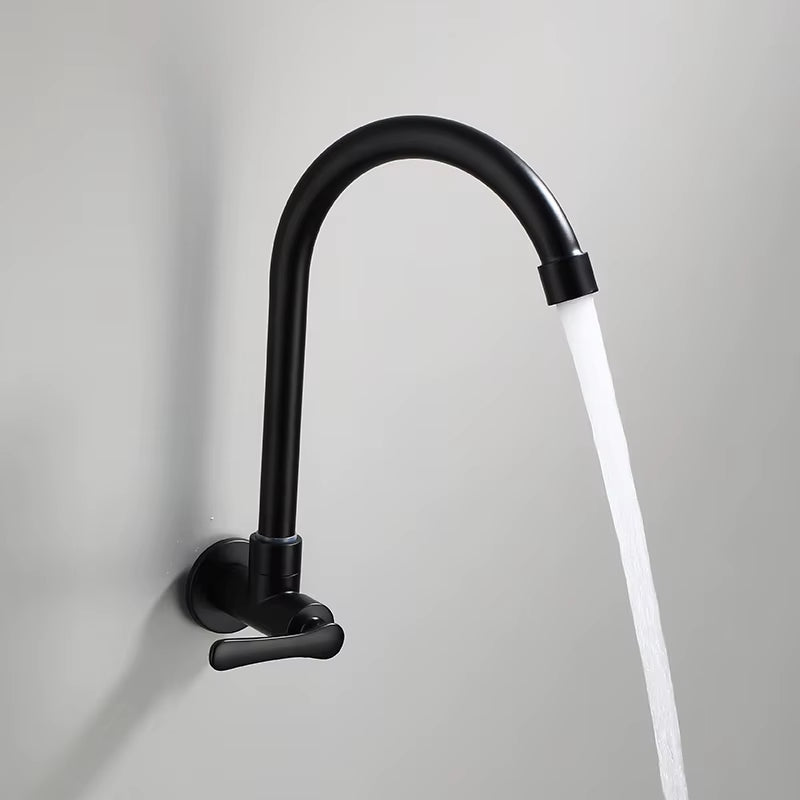 Wall Kitchen Faucet Single Cold Water Black Kitchen Faucets Universal Crane 360 Degree Turn Kitchen Mixer Taps ML772