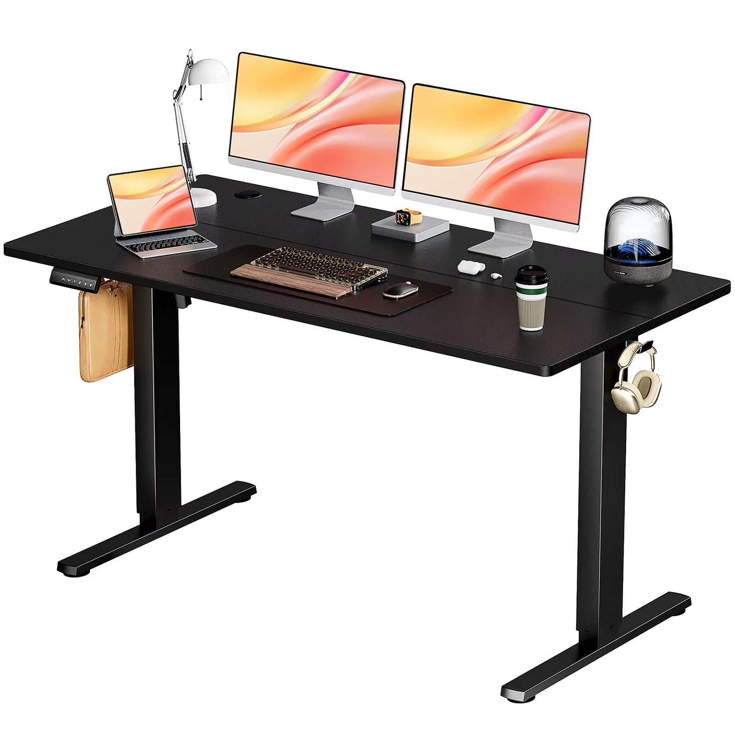 Electric Standing Desk Height Adjustable 55X24 Inch Computer Desk Workstation Ergonomic Work Table for Home Office
