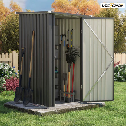 3' X 3' Compact Outdoor Storage Shed - Durable Small Garden Tool Storage with Sloping Roof, Single Lockable Door, Black