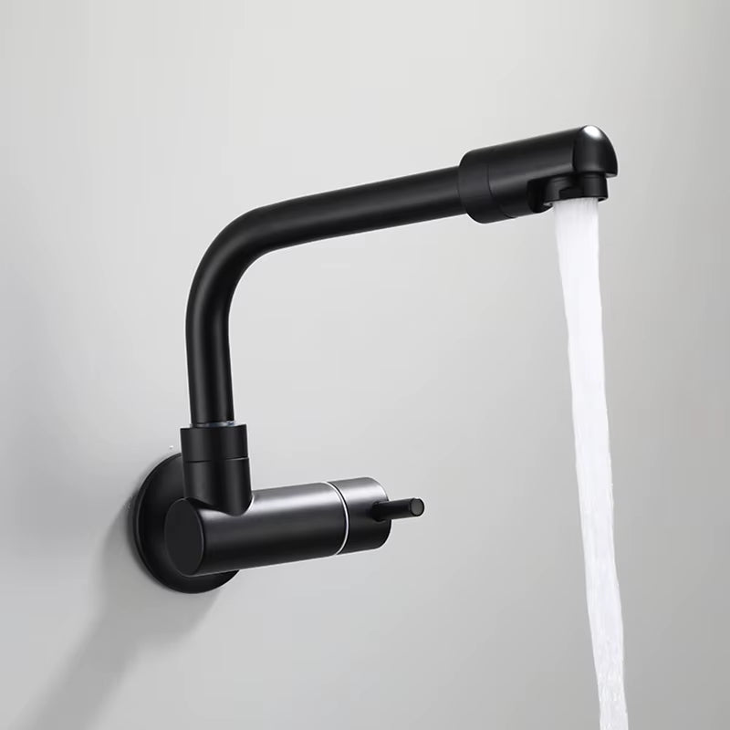 Wall Kitchen Faucet Single Cold Water Black Kitchen Faucets Universal Crane 360 Degree Turn Kitchen Mixer Taps ML772