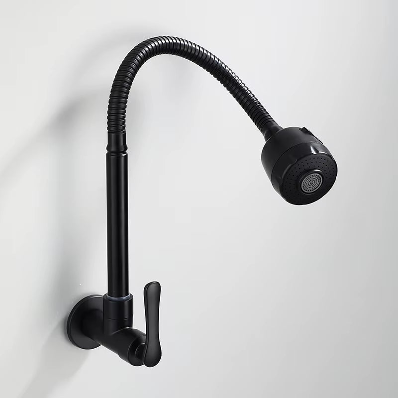 Wall Kitchen Faucet Single Cold Water Black Kitchen Faucets Universal Crane 360 Degree Turn Kitchen Mixer Taps ML772