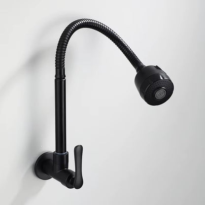Wall Kitchen Faucet Single Cold Water Black Kitchen Faucets Universal Crane 360 Degree Turn Kitchen Mixer Taps ML772