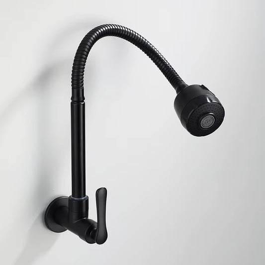 Wall Kitchen Faucet Single Cold Water Black Kitchen Faucets Universal Crane 360 Degree Turn Kitchen Mixer Taps ML772