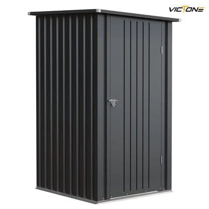 3' X 3' Compact Outdoor Storage Shed - Durable Small Garden Tool Storage with Sloping Roof, Single Lockable Door, Black