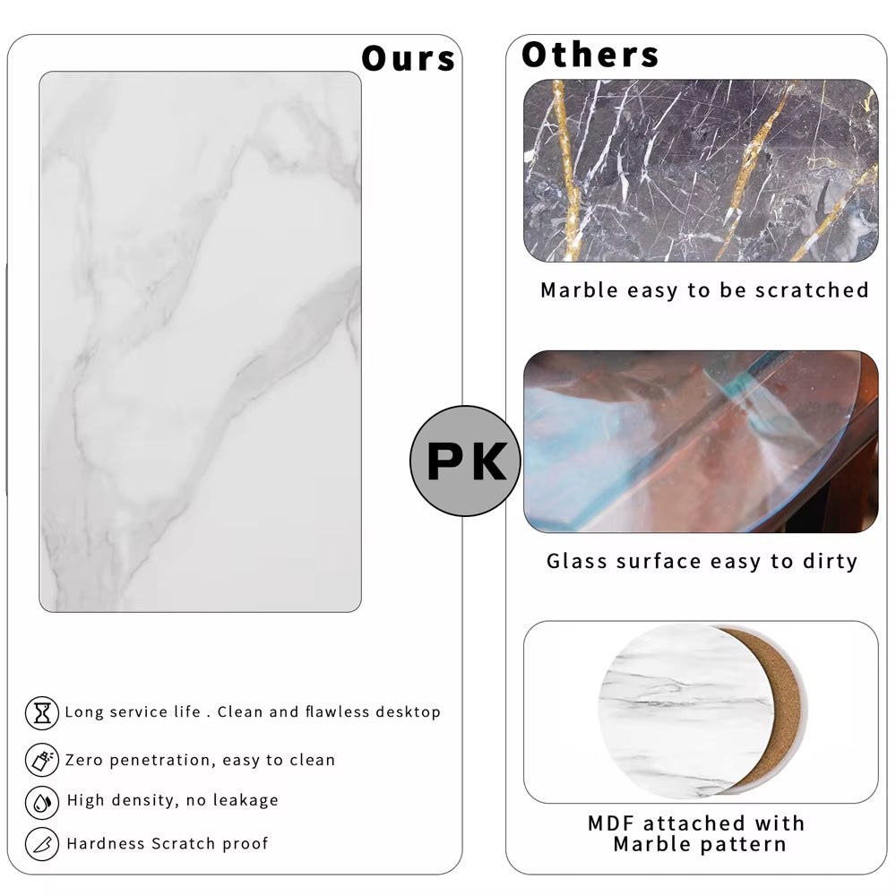 Modern round Marble Metal Base Nesting Set Side Accent Table Living Room Storage Small End Table, Set of 2, Marble and Gold