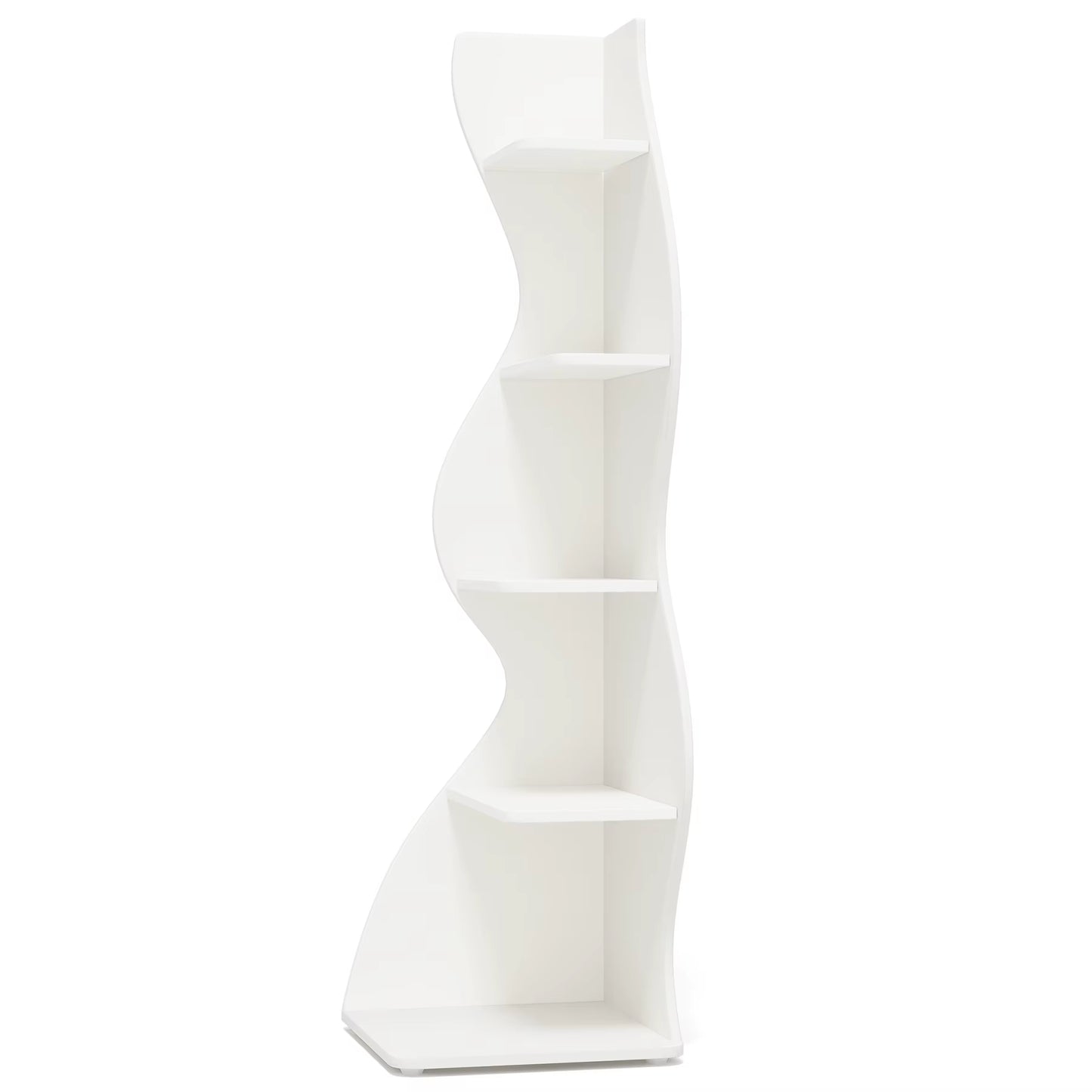 Corner Shelf, Modern 5-Tier Wall Corner Bookshelf, Stylish Corner Small Bookcase Storage Rack Plant Stand