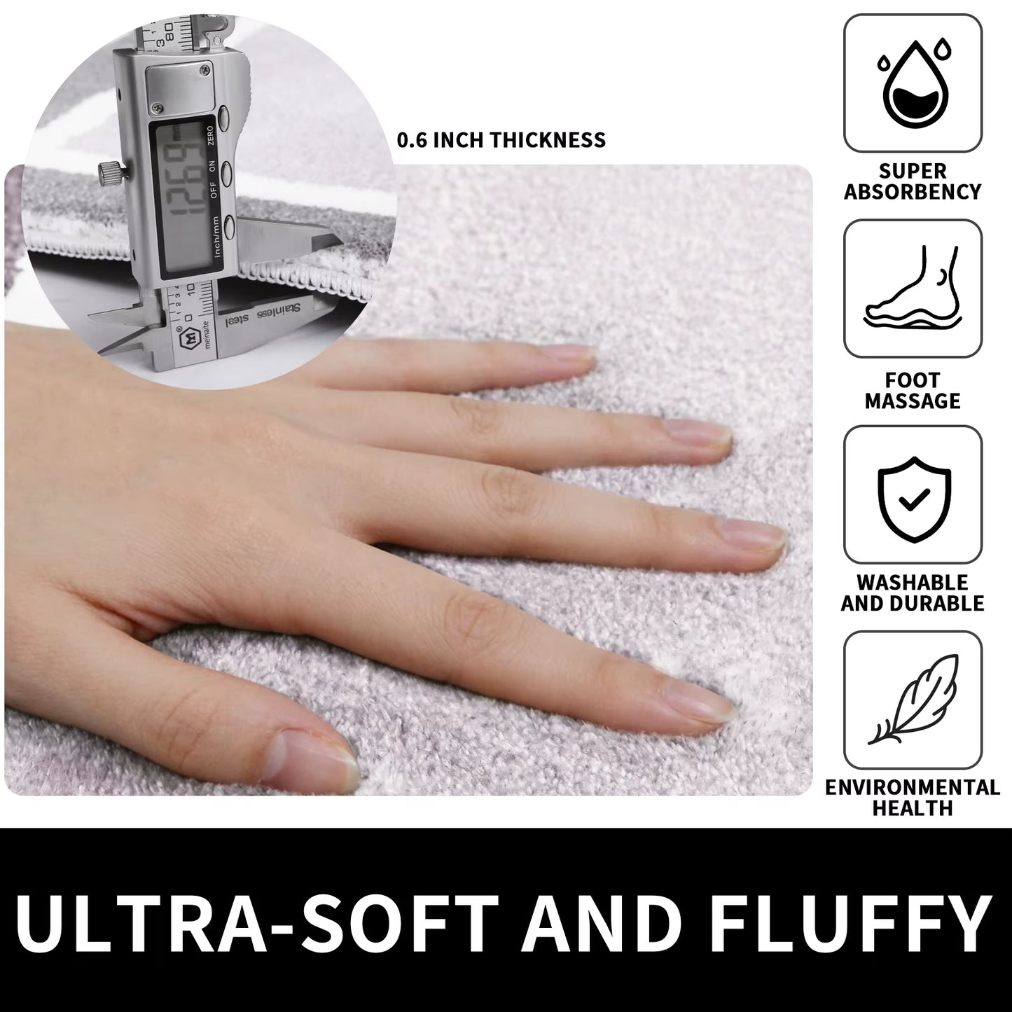 Super Absorbent Bath Mat Memory Foam Carpet Non-Slip Bathroom Rug Bathtub Side Floor Rugs Shower Room Doormat Toilet Footpad
