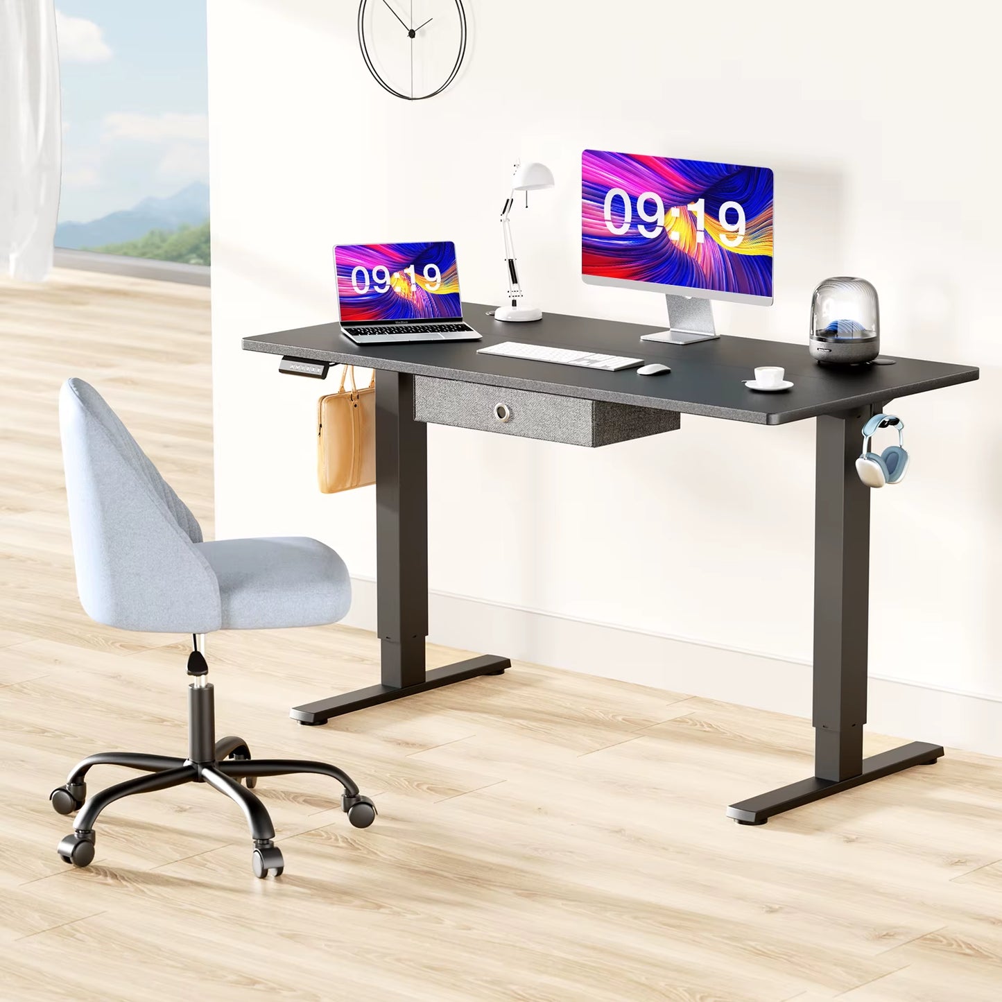 Electric Standing Desk Height Adjustable 55X24 Inch Computer Desk Workstation Ergonomic Work Table for Home Office