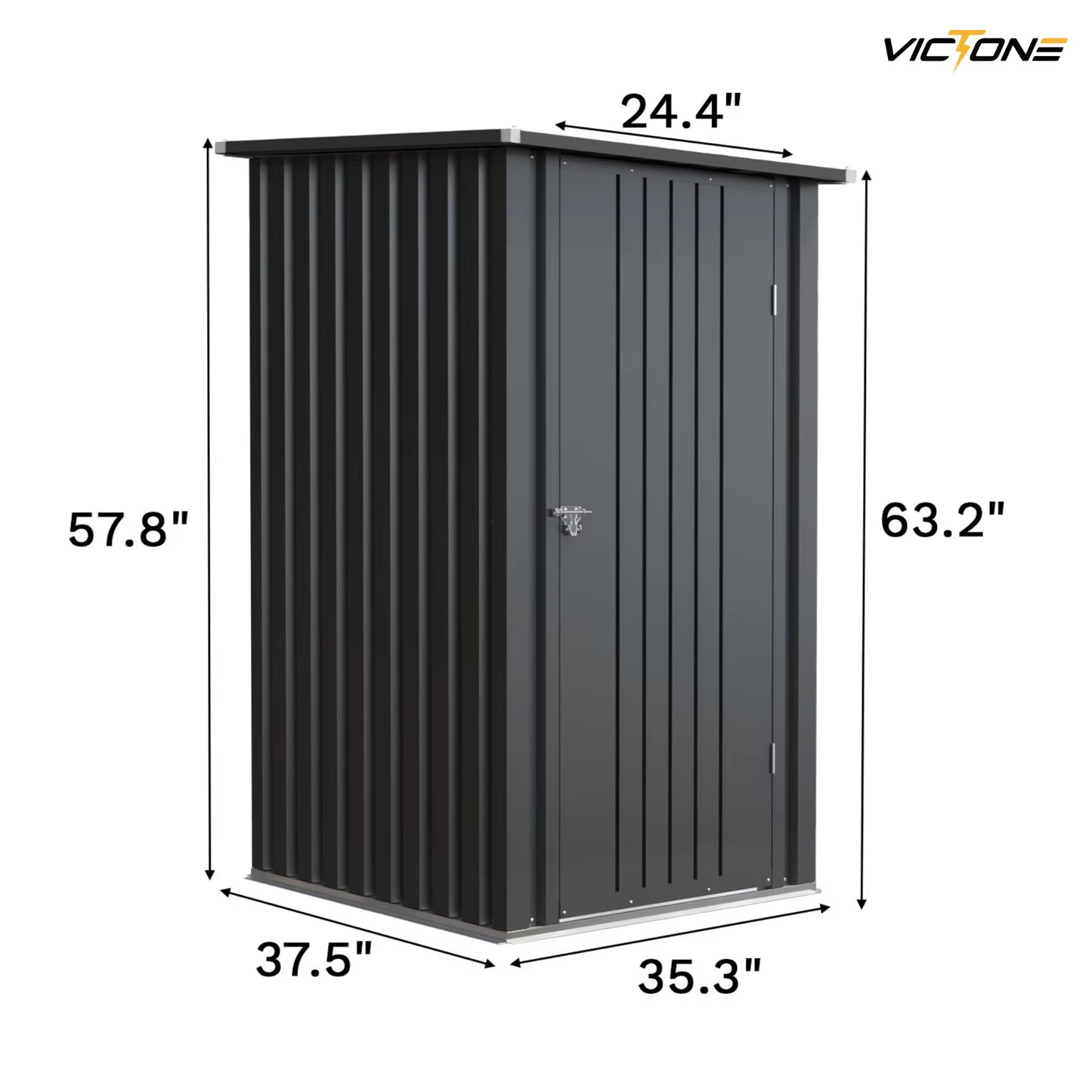 3' X 3' Compact Outdoor Storage Shed - Durable Small Garden Tool Storage with Sloping Roof, Single Lockable Door, Black