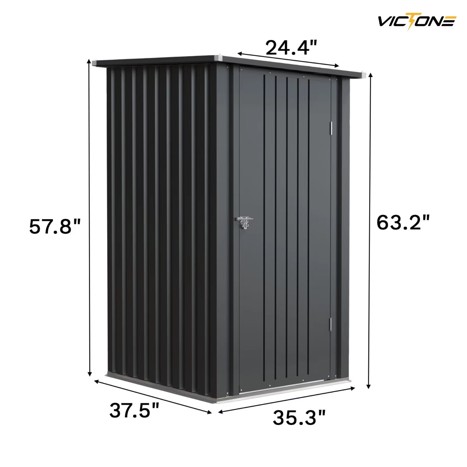 3' X 3' Compact Outdoor Storage Shed - Durable Small Garden Tool Storage with Sloping Roof, Single Lockable Door, Black