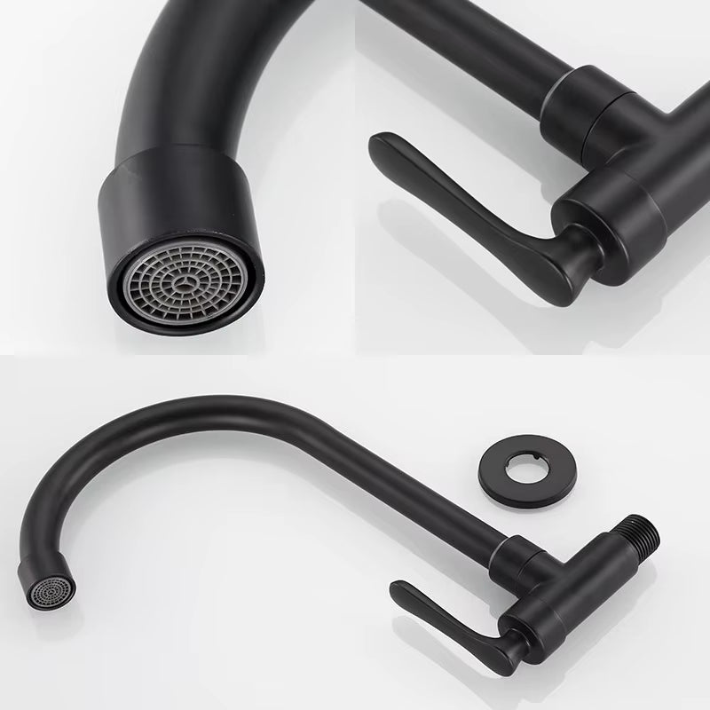 Wall Kitchen Faucet Single Cold Water Black Kitchen Faucets Universal Crane 360 Degree Turn Kitchen Mixer Taps ML772