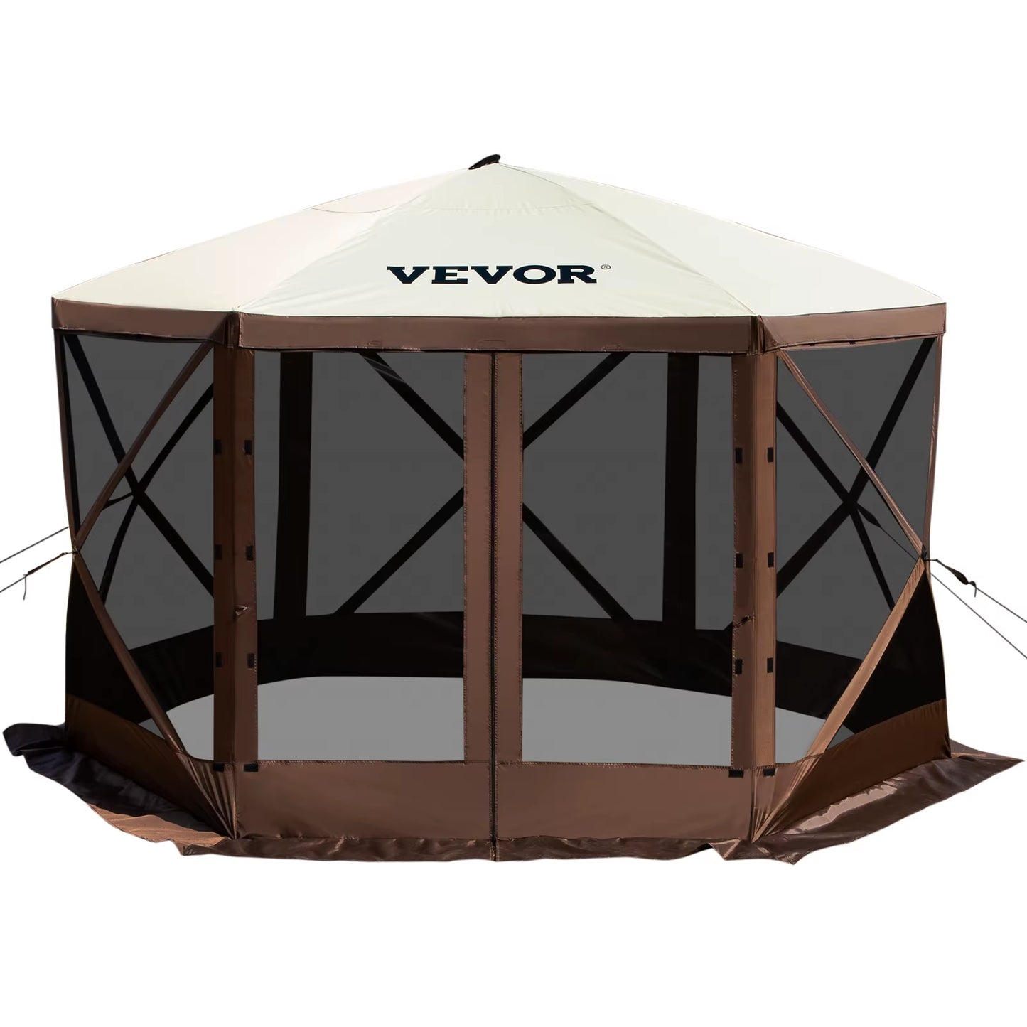 Succebuy Pop-Up Camping Gazebo Camping Canopy Shelter 6 Sided 12' X 12' / 10' X 10' Sun Shade Tents & Canopies Camping & Hiking