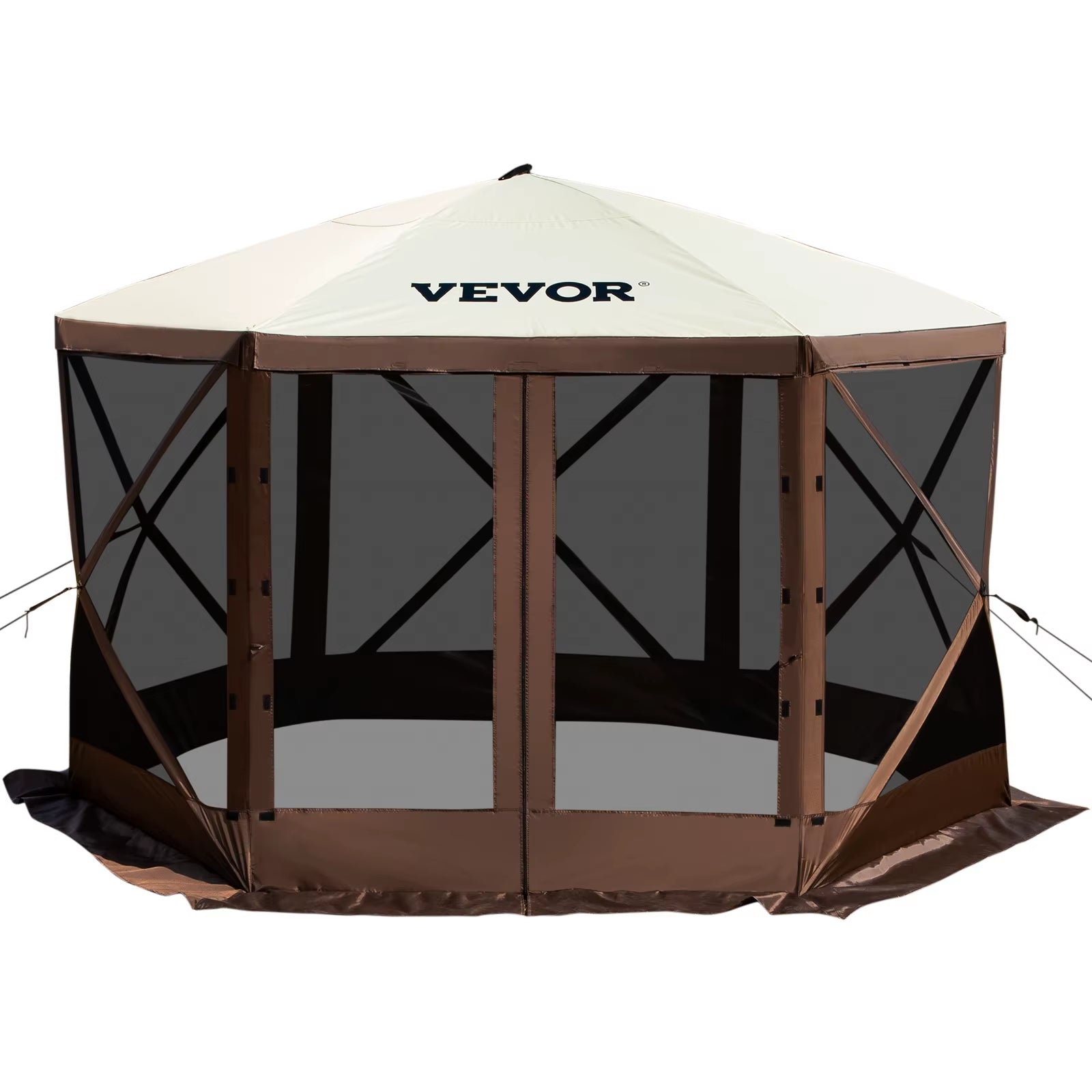 Succebuy Pop-Up Camping Gazebo Camping Canopy Shelter 6 Sided 12' X 12' / 10' X 10' Sun Shade Tents & Canopies Camping & Hiking