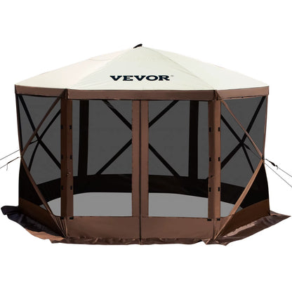 Succebuy Pop-Up Camping Gazebo Camping Canopy Shelter 6 Sided 12' X 12' / 10' X 10' Sun Shade Tents & Canopies Camping & Hiking