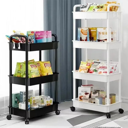 Bookshelf Storage Trolley Mobile Kitchen Organizer Cart with Wheels save Space Household Shelves Bedroom Snacks Storage Rack