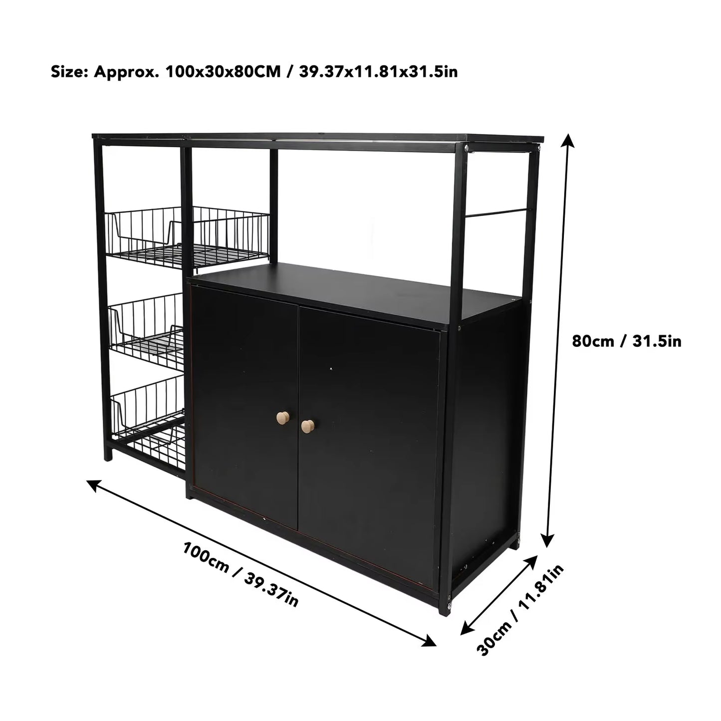 Kitchen Storage Cabinet Multifunctional Floor Standing Sideboard Cabinet Microwave Shelf Organizer Rack Pot Storage for Dining