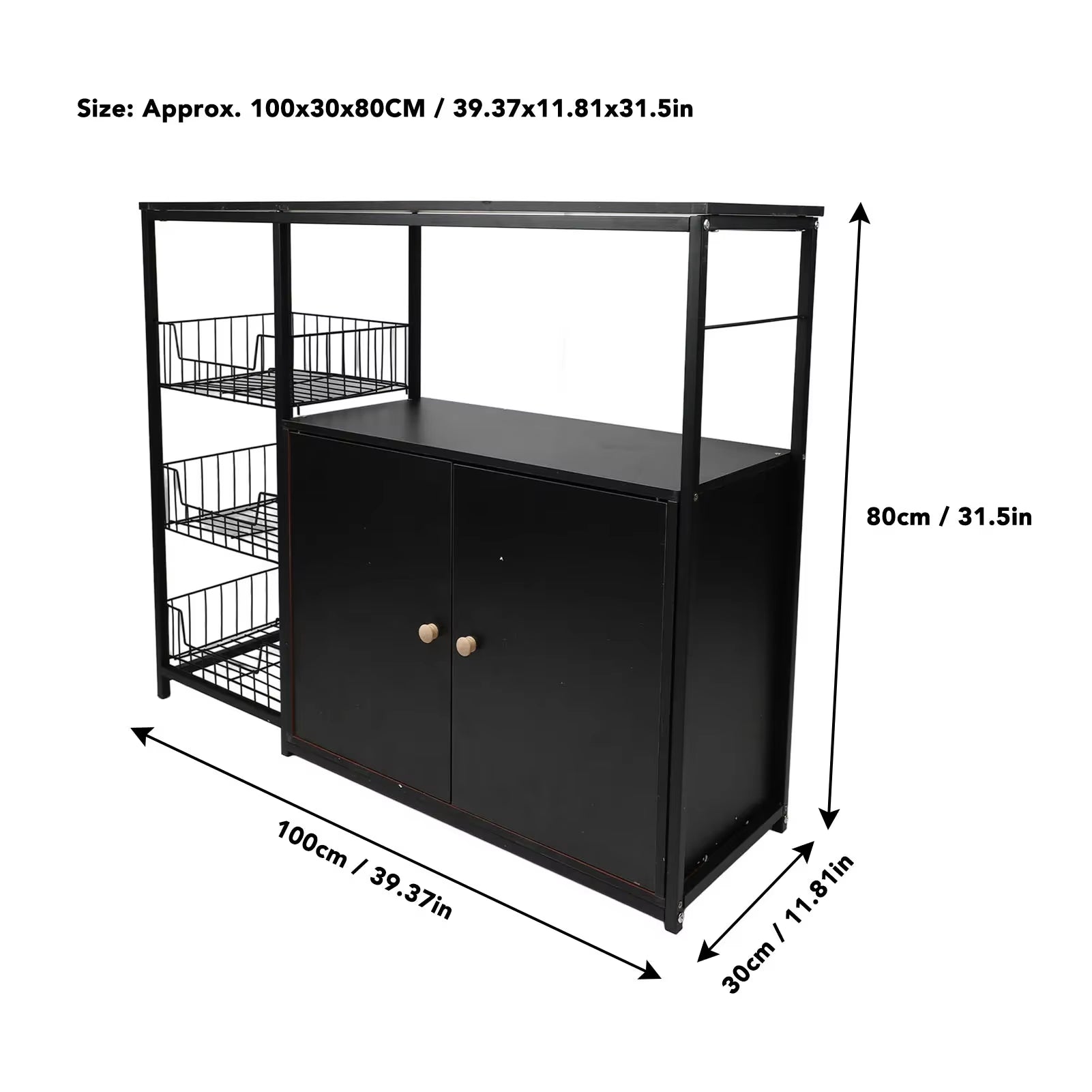 Kitchen Storage Cabinet Multifunctional Floor Standing Sideboard Cabinet Microwave Shelf Organizer Rack Pot Storage for Dining