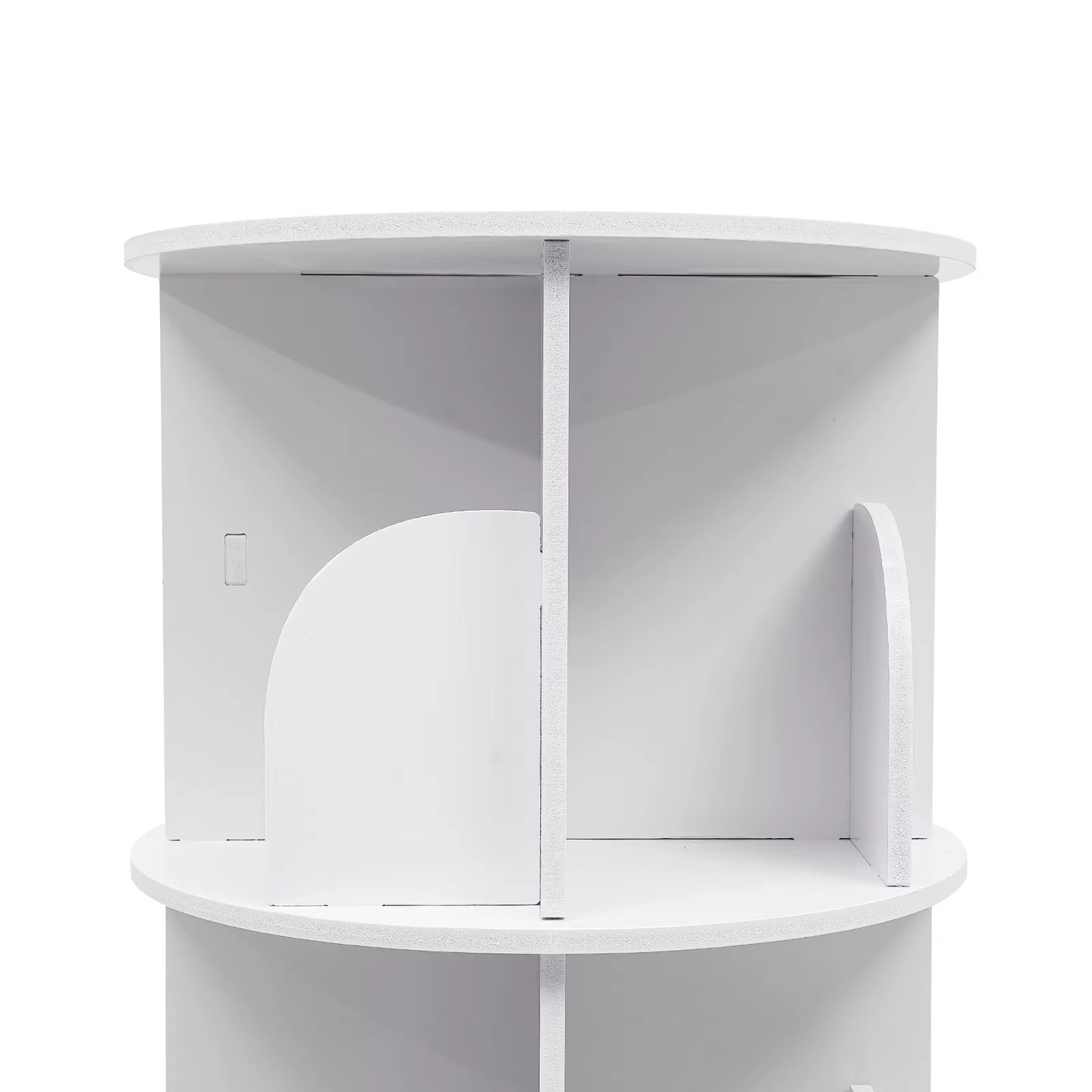 2/4-Tier Wooden Rotatable Bookshelf - 360°Display Floor Standing Storage Rack, White Multifunctional Bookshelf Organizer