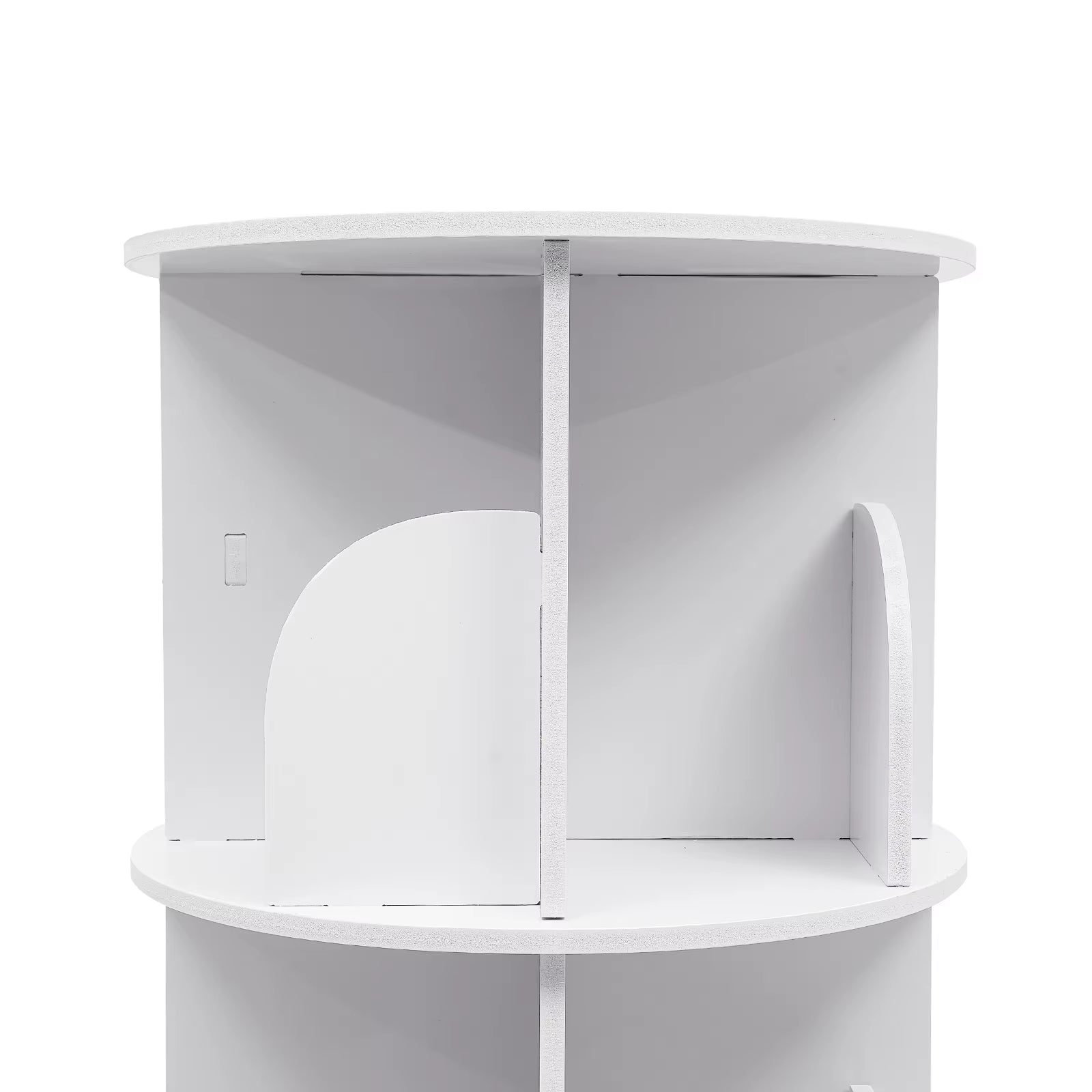 2/4-Tier Wooden Rotatable Bookshelf - 360°Display Floor Standing Storage Rack, White Multifunctional Bookshelf Organizer