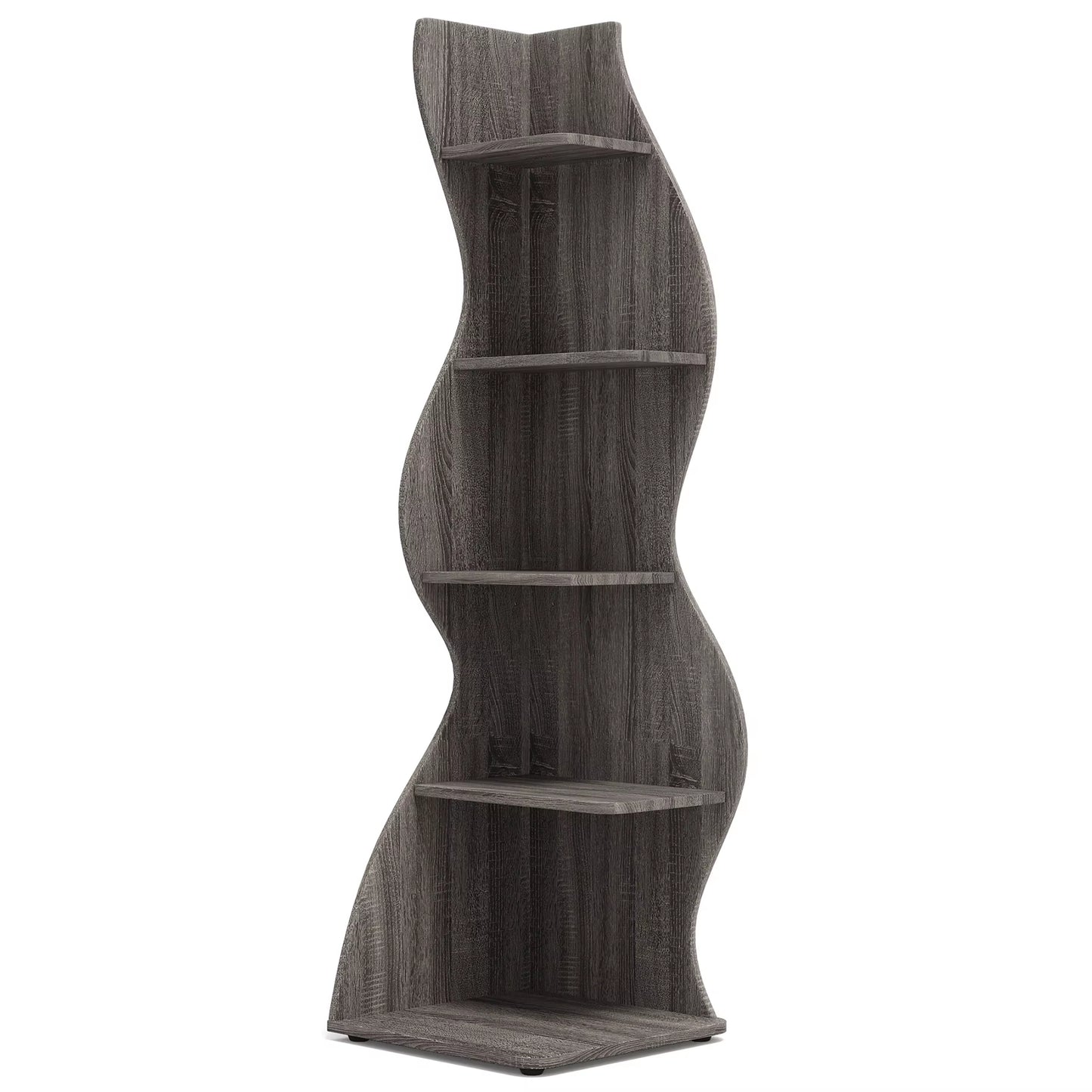 Corner Shelf, Modern 5-Tier Wall Corner Bookshelf, Stylish Corner Small Bookcase Storage Rack Plant Stand