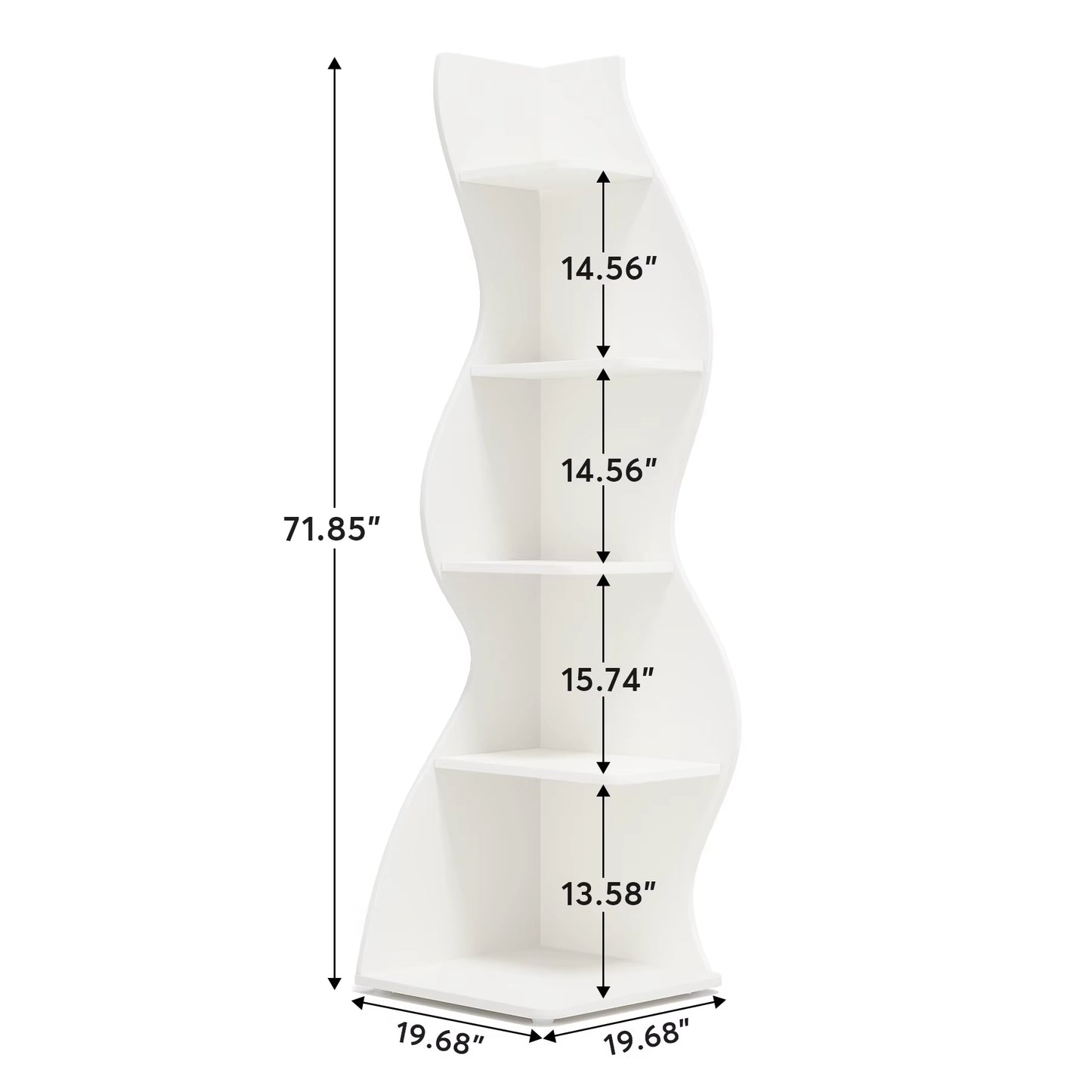Corner Shelf, Modern 5-Tier Wall Corner Bookshelf, Stylish Corner Small Bookcase Storage Rack Plant Stand