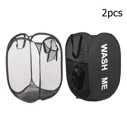 Mesh Pop-Up Laundry Basket, Laundry Basket, Foldable Dirty Clothes Storage Basket, Large Capacity Storage Basket