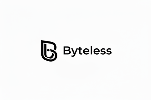 Logo y nombre Byteless en negro